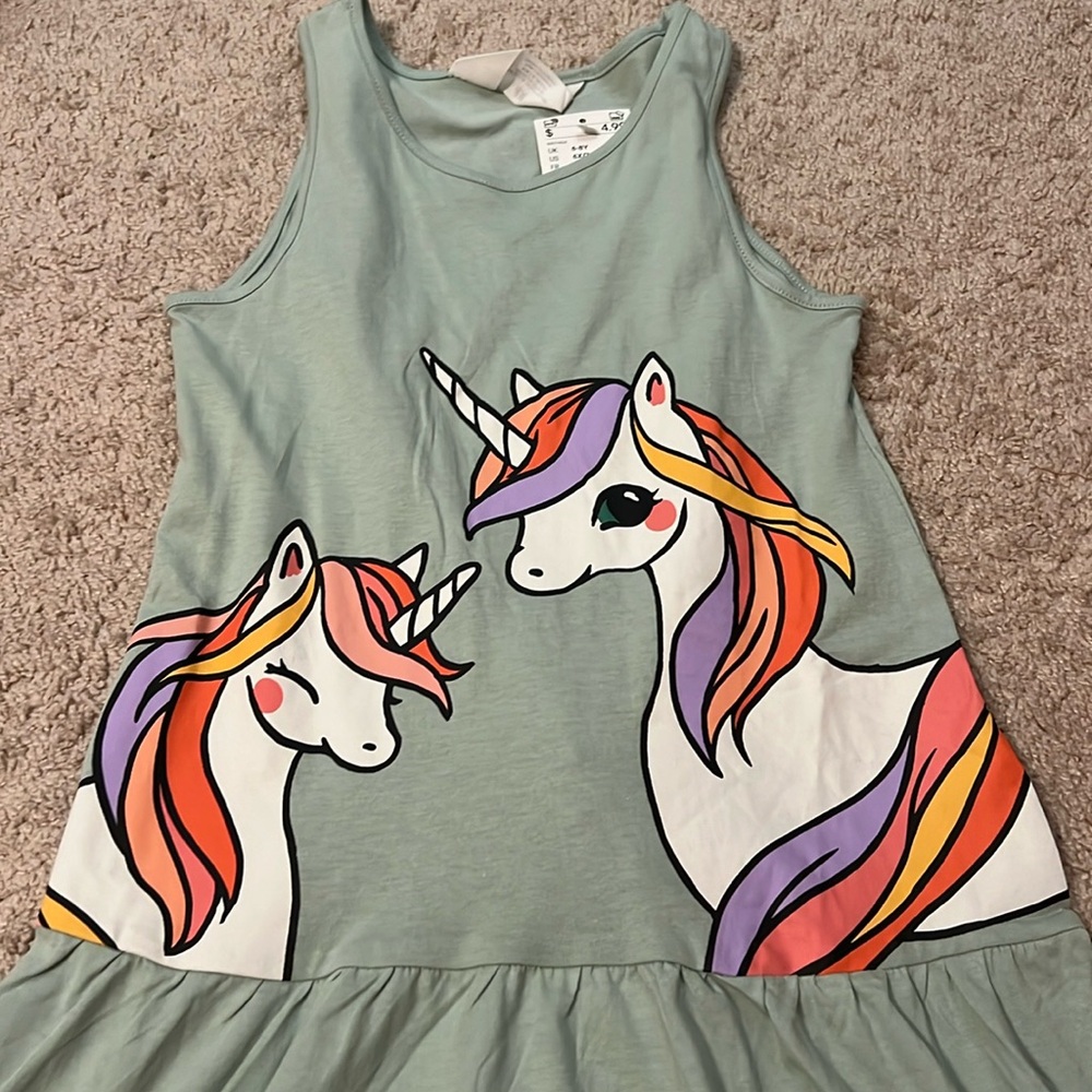 Girls H&M unicorn dress sleeveless 6/8 NWT